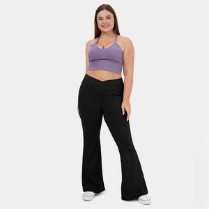 Black Crossover Flare Leggings